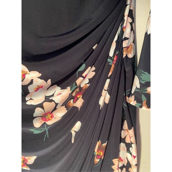 Ralph Lauren women’s floral navy stretch, faux wrap dress size 18 - Picture 4 of 6